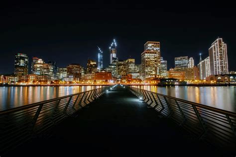 Illuminated Cityscape at Night · Free Stock Photo