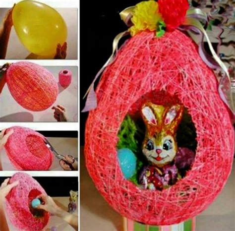 Wonderful DIY Yarn String Easter Basket