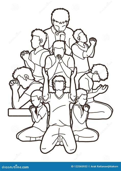 Group of Prayer, Christian Praying Together Stock Vector - Illustration of bible, logo: 122565932