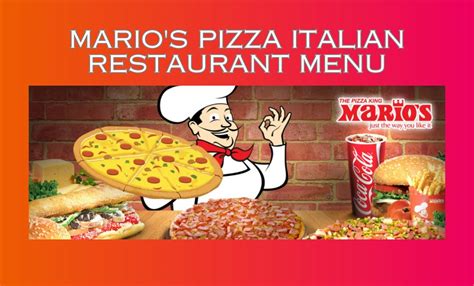 Mario's Pizza Italian Restaurant Menu - Spice Mastery