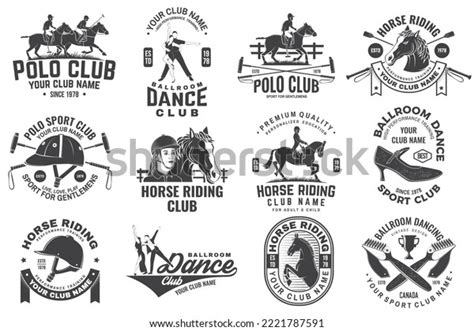 Set Polo Club Horse Riding Ballroom Stock Vector (Royalty Free ...