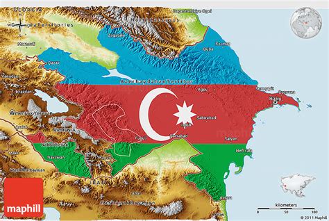 Physical Map Of Azerbaijan Shaded Relief Outside - vrogue.co