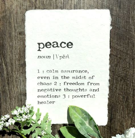 Peace definition print in typewriter font on 5x7 or 8x10 | Etsy