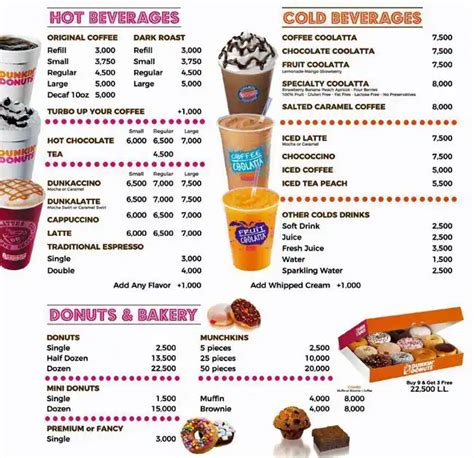 Dunkin' Donuts Menu, Menu for Dunkin' Donuts, Balamand, Koura - Zomato Lebanon