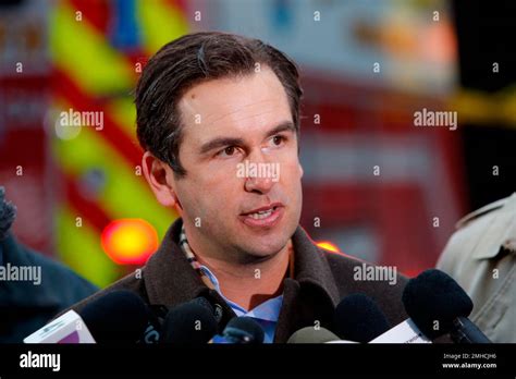 Jersey City, N.J., Mayor Steven Fulop speaks during a press conference at the scene of a ...