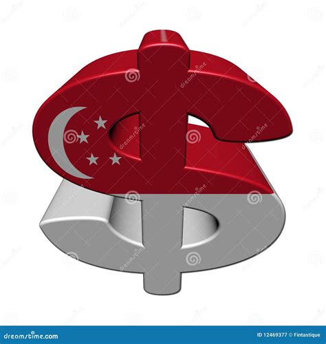 Singapore Dollar Symbol With Flag Royalty Free Stock Photography - Image: 12469377