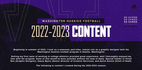 2022-2023 Washington Huskies Football Content on Behance