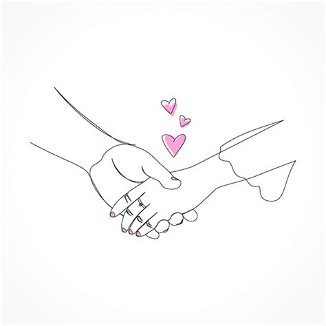 Cute Couple Holding Hands Sketch