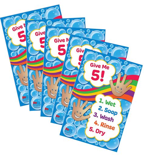 Buy Give Me 5 Handwashing s (5 Pack) - Laminated, 12 x 18 inches - Wash ...