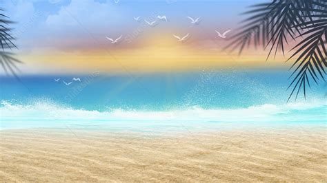 Colorful Beach Hawaii Summer Sunset Powerpoint Background For Free ...