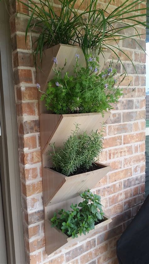 Living Wall Planter | Wall Planter Box | Herb Garden Planter | 4 Tier Vertical Garden Planter ...