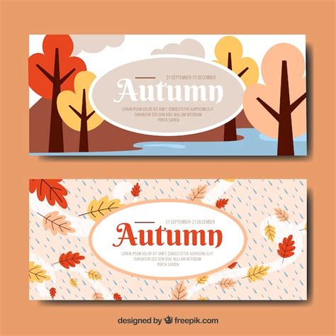 Free Vector | Autumn banner with forest design