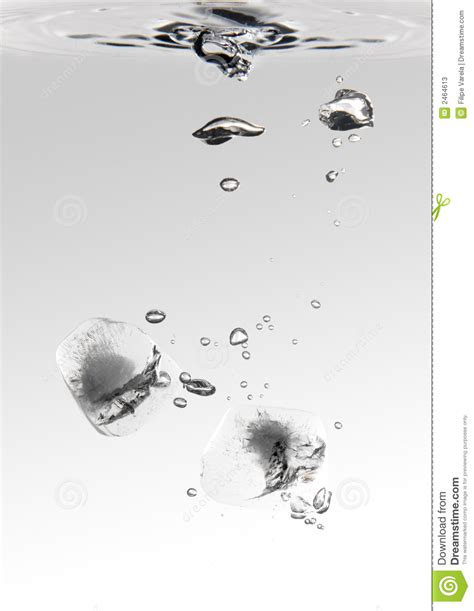 Ice cubes in water stock image. Image of cool, bubbles - 2464613