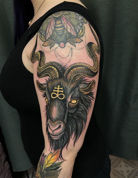 Goat head made by Marielle @ The Amber Tattoo, Oslo, Norway : r/tattoos