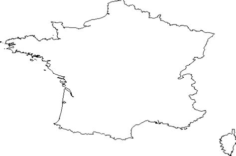 Blank Outline Map of France