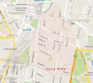 Map Of Surry Hills - Zip Code Map