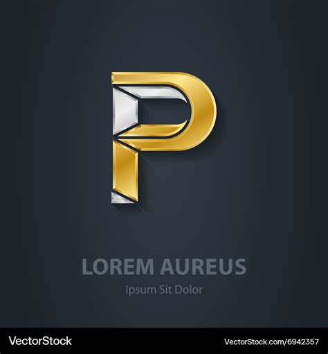 Letter p template for company logo 3d design Vector Image