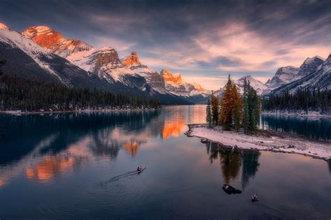 Photo sky Maligne Lake landscape - free pictures on Fonwall