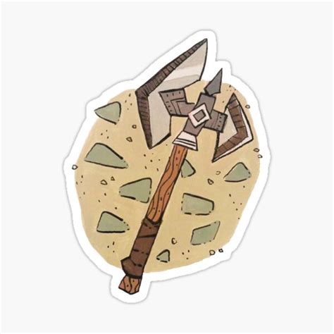 "Fantasy Battle Axe " Sticker for Sale by doodledate | Redbubble