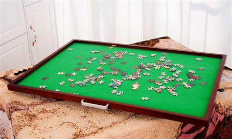 jigsaw puzzle mat storage table wooden portable spinning turn board ...