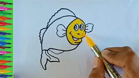 Caroon Fish Drawing for kids | Easy Fish Drawing | How to draw fish easy - YouTube