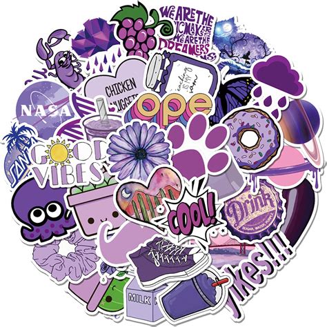 Purple VSCO Stickers ,Luggage laptop bottle Sticker wholesale stickers