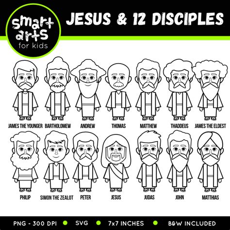 Jesus and 12 Disciples Clip Art - Educational Clip Arts and Bible Stories