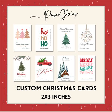 24 or 48 pcs Personalized Christmas Cards | Customized | 2x3 inches | Lazada PH