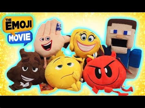 The Emoji Movie PLUSH Toys Collectible Set Gene Hi-5 Poop Smiler Devil unboxing trailer ...