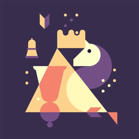 Square art print with chess and geometric elements. 16116426 Vector Art at Vecteezy