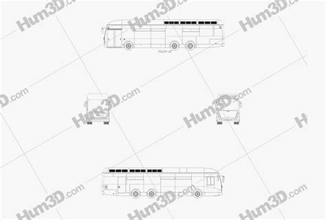 Van Hool A330 Hydrogen Fuel Cell Ônibus 2012 Blueprint - 3DModels