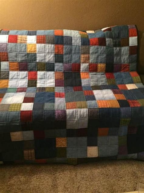 denim and flannel throw quilt | Flannel throw, Denim quilt, Flannel