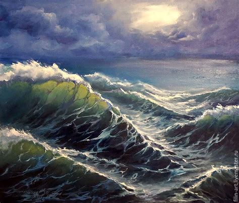 Seascape oil Painting on canvas "My first storm" в интернет-магазине на Ярмарке Мастеров ...