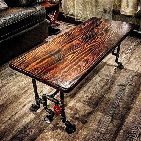 Retro Industrial Rustic Hardwood Coffee Table - Steampunk Decor | Интерьер, Мебель, Стул