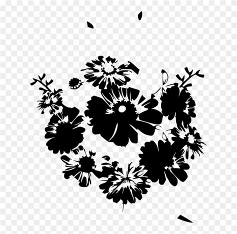 Floral Design T-shirt Flower Borders And Frames White - Flower Bouquet Black Png, Transparent ...