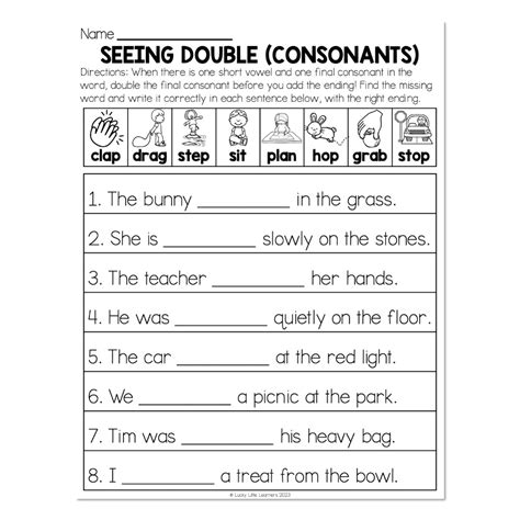 Double Consonants For Kindergarten