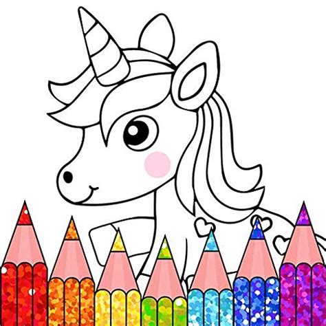 Amazon.com: Unicorn Coloring Games for Kids: Rainbow Glitter Coloring Pages & Drawing Book for ...