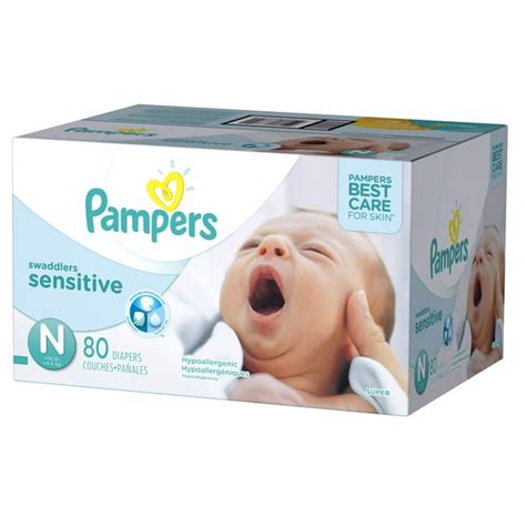 Pampers Swaddlers Sensitive Newborn Diapers Size 0 80 count - Walmart.com - Walmart.com