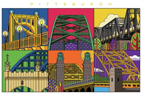 Pittsburgh City of Bridges horizontal Digital Art by Ron Magnes - Pixels