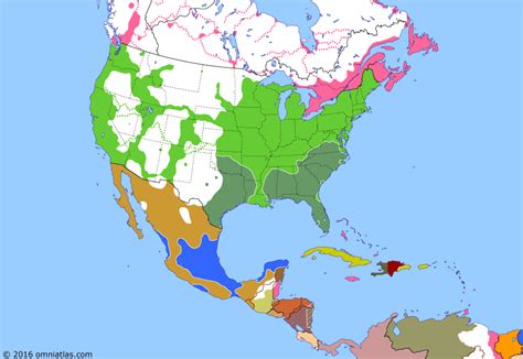 Second Mexican Empire | Historical Atlas of North America (12 June 1864 ...