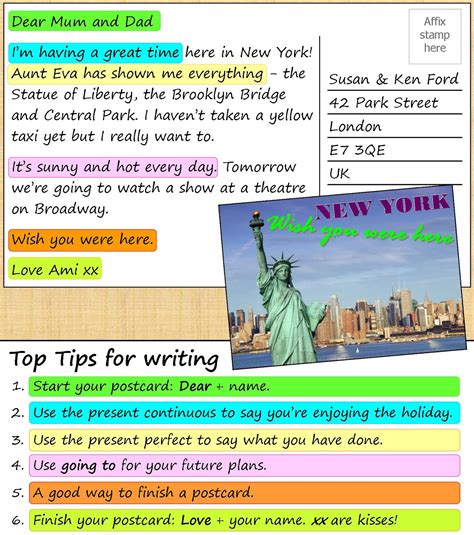 4th Year : How to Write a Postcard