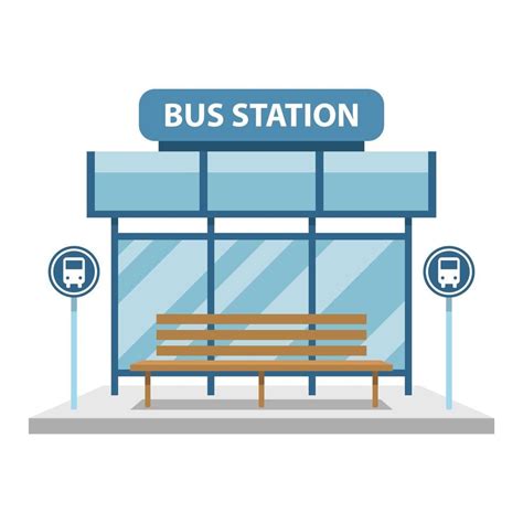 Bus station vector design illustration isolated on white background ...