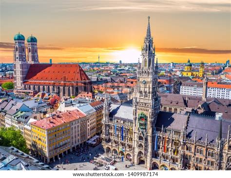 Munich Sunset Bavaria Germany Stock Photo (Edit Now) 1409987174