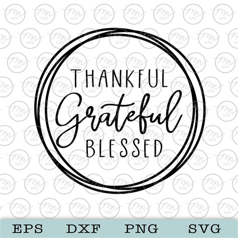 Thankful Grateful Blessed Svg Digital Clipart Svg Files - Etsy