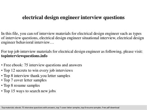 Electrical design engineer interview questions