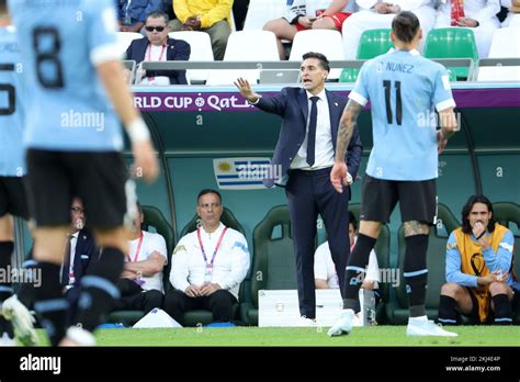 Coach of Uruguay Diego Alonso during the FIFA World Cup 2022, Group H football match between ...