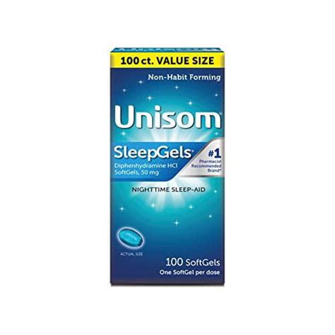 Unisom SleepGels SoftGels (100 Ct), Sleep-Aid, Diphenhydramine HCI - Walmart.com - Walmart.com