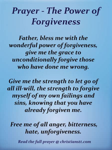 Prayer - The Power of Forgiveness - It's time to forgive