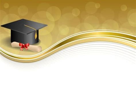 Graduation cap with diploma and golden abstract background 07 free download