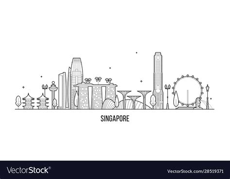 Singapore Skyline Sketch